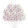 Close-up of clear latex balloons with colorful confetti inside for party decoration - Transparent Balloon Multi-Color Polka Dot Confetti