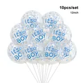 10-piece 12-inch clear latex balloons with blue It's a BOY print for baby shower decor - It is boy Pattern