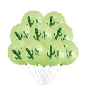 Green latex balloons with cactus prints and white ribbons for party decorations - Light Green Balloon Cartoon Cactus Print
