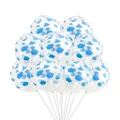 12-inch clear latex balloons with blue cloud print for tropical party decorations - Transparent Balloon Blue Cloud Print