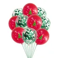 Christmas balloon set with red snowflake prints and green confetti balloons on white background - Red Printed Confetti Combo (1)