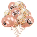 Detail of rose gold wedding balloons with She Said Yaaas text and confetti fillers - She Said Yaaas Style / 15 Pcs Pack / Champagne Gold