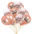 12 inch rose gold and pink Team Bride balloons with She Said Yaaas print for wedding decor - She Said Yaaas Style / 15 Pcs Pack / Rose Gold