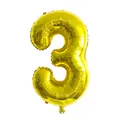 Globo de papel de aluminio dorado número 3 de 32 pulgadas con superficie reflectante - Número 3