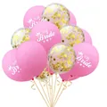 Pink and gold sequin Team Bride balloon set for bachelorette wedding party decor - Crown Team Bride Style / 15 Pcs Pack / Gold