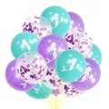 Mermaid party balloon set with teal, purple, and sequin latex balloons for birthdays - Sequin Rose Red