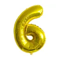 Détail du ballon chiffre 6 en aluminium doré avec finition métallique pour la fête - Chiffre 6