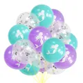 Mermaid theme latex balloon set with sequin confetti for birthday party decorations - Sequin Silver