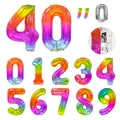 Giant 40-inch rainbow jelly gradient number 40 foil balloons for birthday party decor - Rainbow Gradient