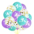 Detail of mermaid balloons with sequins and silhouette prints for birthday parties - Sequin Gold