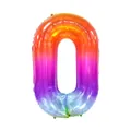 Ballon chiffre 0 de 40 pouces avec dégradé arc-en-ciel pour décor de fête - Chiffre 0