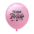 Pink latex balloon with black TEAM Bride text and diamond print for wedding parties - Pink Style (Team Bride)
