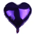 Deep purple heart-shaped foil balloon with metallic finish for party decorations - Purple
