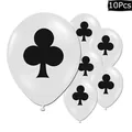 Lot de 10 ballons en latex blancs de 12 pouces avec motif trèfle pour fête de poker - Style Fleur de Prunier / Blanc