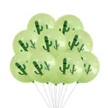 Light green latex balloon featuring cute cartoon cactus print for party decorations - Cactus Style / Light Green