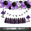 Σετ αψίδας με μπαλόνια Halloween με πόδια μάγισσας και πανό με κοράκια - Στυλ Κοράκι