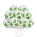 Palloncino in lattice bianco con stampa di foglie di monstera verde per feste tropicali - Stile foglia di Monstera / Bianco