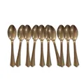 Set di 10 cucchiai metallici bronzo con manico sfaccettato per feste baby shower - Cucchiaio d'oro (10 pezzi)