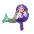16-inch mini mermaid princess foil balloon in purple and teal for birthday party decor - Purple