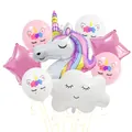 Unicorn theme party balloon set with foil stars clouds and printed latex balloons - Unicorn Set A