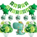 Dinosaur birthday party decoration set with green banner, latex and foil balloons - Dinosaur Birthday Decoration (Style 1)