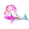 Mini cartoon mermaid princess foil balloon for children's birthday party decoration - Mermaid Pink