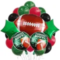 American Football Luftballon Set mit Touchdown-Motiven für sportliche Partydekorationen - Aluminiumfolie und Latex Kombination
