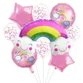 Rainbow cloud foil balloon set with stars and confetti latex balloons for party decor - Rainbow Set A