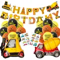 Détails du kit fête chantier avec ballons aluminium camion et bannière anniversaire - Style Chariot Élévateur et Malaxeur (4951214002647)