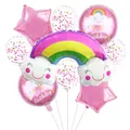 Rainbow cloud and star balloon set with sequins for girls birthday party decoration - Rainbow Style B (Birthday)
