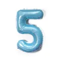 Light blue 40 inch number 5 foil balloon with metallic finish for birthday party decor - Number 5 / Candy Blue