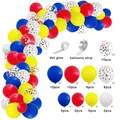 Kit de arco de globos coloridos con globos rojos, azules y amarillos para decoración - Cadena de Globos Estilo D (XPC130)