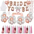 Rose gold Bride to Be balloon set with fringe curtain for wedding party decor - Bride Balloon Decoration Set