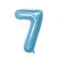 Light blue number 7 aluminum foil balloon with metallic finish for party decoration - Number 7 / Candy Blue