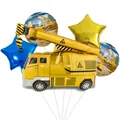 Set di palloncini per cantiere con gru e stelle per decorazione festa di compleanno - Combo Palloncino Gru Stella Tondo B