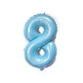 40-inch light blue pearlescent foil balloon in the shape of number 8 - Number 8 / Candy Blue