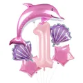 Kit de ballons dauphin rose et coquillage pour décoration de premier anniversaire - US 1