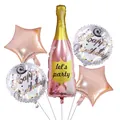 Set da 5 palloncini oro rosa con bottiglia di champagne, stelle e scritte di compleanno - Stile Bottiglia Party Rosa Oro Rosa (13)