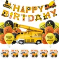 Bouwvoertuig feestset met banner, gele kraanballon en oranje latex ballonnen voor kinderen - Kraan Stijl (4)