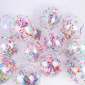 Ballons transparents de 12 pouces avec confettis colorés pour décoration de fête - Style Confettis Crème Glacée