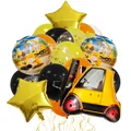 Set palloncini festa cantiere con carrello elevatore e decorazioni a stella vivaci - Stile Carrello Elevatore (Taglia 2)
