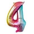 Vibrant gradient rainbow number 4 foil balloon for birthday party and festive decoration - Gradient Rainbow - Number 4