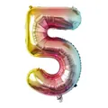 32-inch rainbow gradient number 5 foil balloon for birthday party decorations - Gradient Rainbow - Number 5