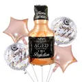 5-piece whiskey bottle and star foil balloon set for birthday party decorations - Whiskey Bottle Black Gold Style (3)