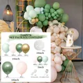 148pcs forest green and apricot balloon arch kit with metallic gold for party decor - Collection / Pink Green