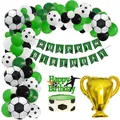 Soccer theme birthday party decoration set with balloon arch, trophy balloon and banner - Champion Trophy Balloon Arch Set
