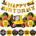 Set festa cantiere con striscione HAPPY BIRTHDAY e palloncini camion da lavoro - Stile Carrello Elevatore (10)