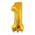 Ballon chiffre 1 en aluminium doré brillant pour décoration d'anniversaire - Or-Nombre 1
