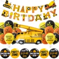 Kit festa compleanno veicoli da cantiere con palloncino gru e set di bandierine - Stile Gru (12)