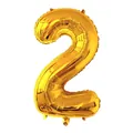 Ballon chiffre 2 doré de 32 pouces en aluminium pour décoration de fête - Or-Nombre 2